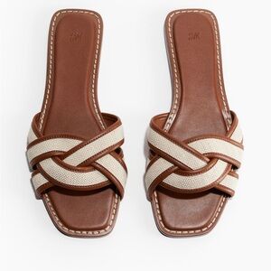 H&M Brown Braided-strap sandals size 9 worn once